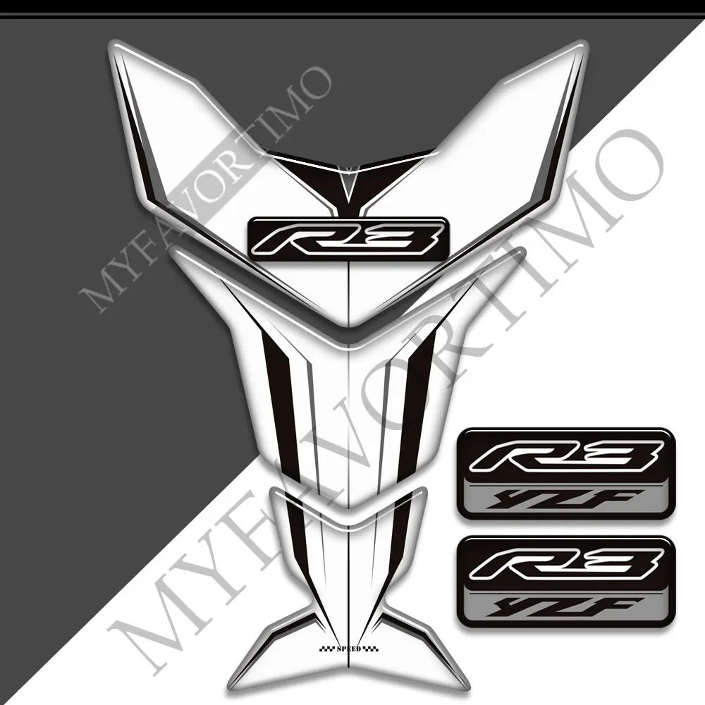 

Stickers Emblem Logo Tank Pad Decals Fuel Protector Motorcycle Gas Knee Kit Fairing For YAMAHA YZF R3 YZF-R3