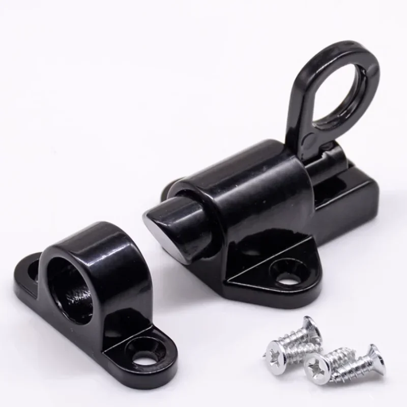 Aluminum Alloy Window Gate Security Pull Ring Spring Bounce Door Bolt Automatic Latch Lock Black Grey Window Black/Gray/white