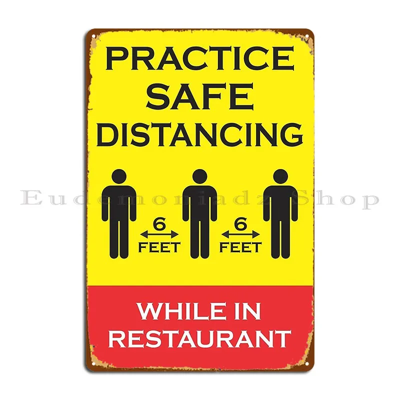 Practice Safe Distance In Restaurant Dhajr Metal Signs Cinema Garage Bar Printed Bar Tin Sign Poster