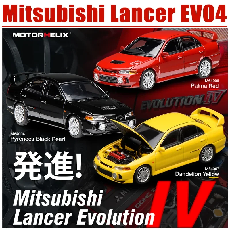 

MOTORHELIX 1/64 Mitsubishi Lancer EVO4 Alloy Toys Motor Vehicle Diecast Metal Model Gifts