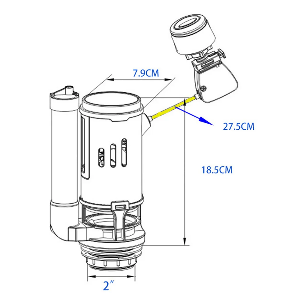 

Toilet Cistern Dual Flush Valve Push Button, Chrome Oval Dual Flush Button, 1 5 and 2 Cistern Outlet, 27 5cm Cable Length