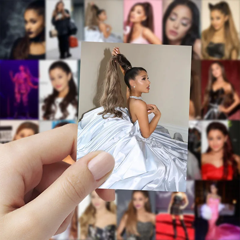 63 قطعة ملصقات المغني أريانا غراندي وسادة جذع الثلاجة مقاوم للماء أنيمي ملصقات أنيمي الشكل صورة اللعب ملصق هدية