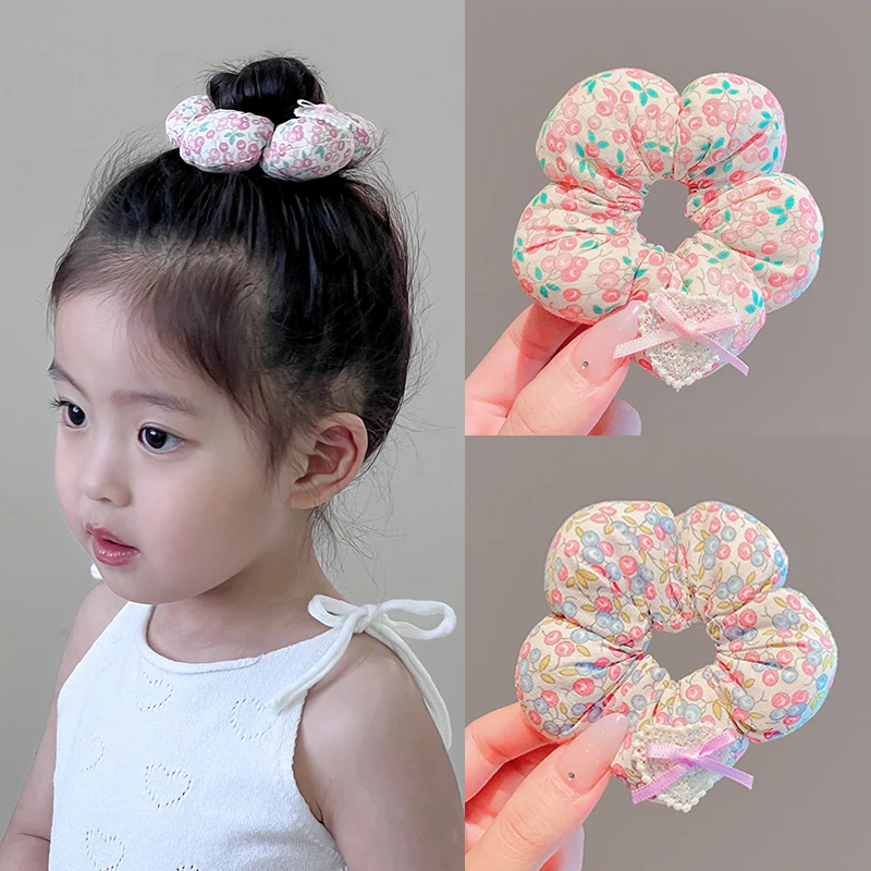 2025 جديد الأطفال أزهار لطيفة على شكل حلية واسعة مرونة العصابات الشعر طفل الفتيات Bowknot لينة الأربطة المطاطية إكسسورات شعر الأطفال #2