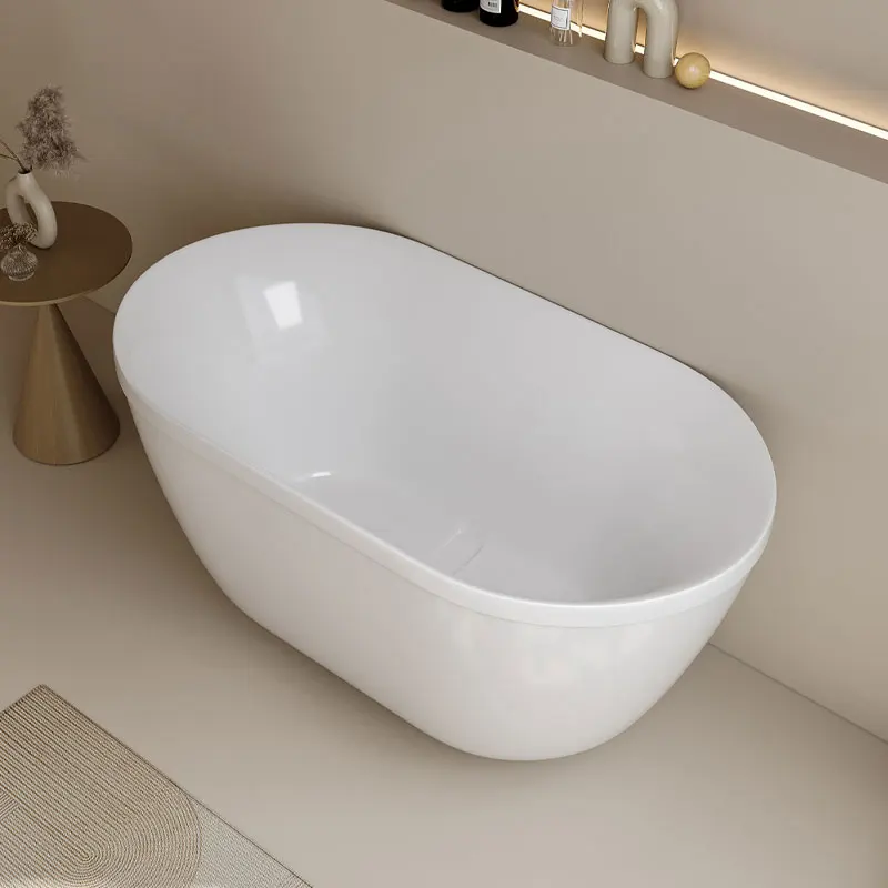 For Acrylic bathtub adult oval free installation deep bubble bath small apartment mobile bathtub