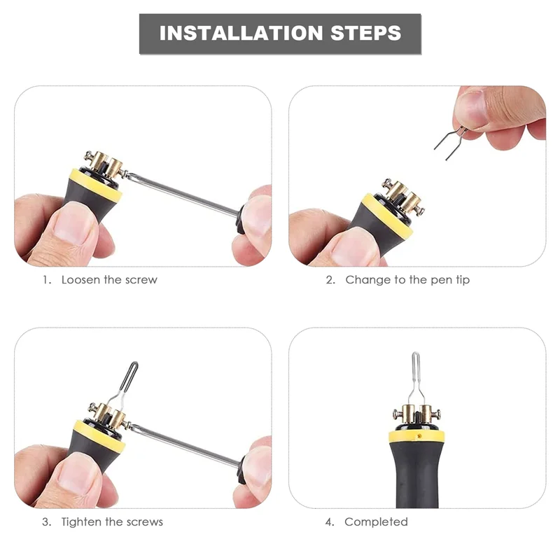 

AB11-23Pcs Metal High Impedance Accessories Wood Burning Portable Heating Wire Replacement Carving Mini Pyrographic Tip Kit