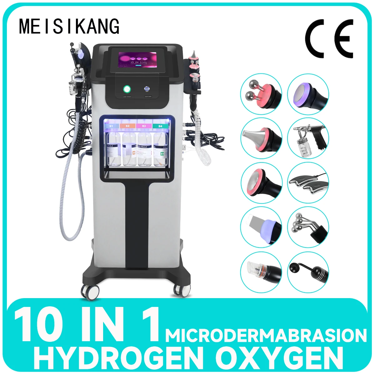 

10 in 1 Hydro Dermabrasion Machine Water Oxygen Jet Machine Facial Deep Small Bubble Cleaning Multifunction Skin Hydra Salon
