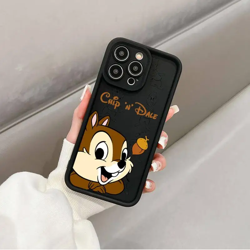 Case For Apple iPhone 11 15 Pro Max 14 Plus 13 12 Shockproof Protective Funda Silicone Phone Cover Disney Chip \'N\' Dale Cartoon