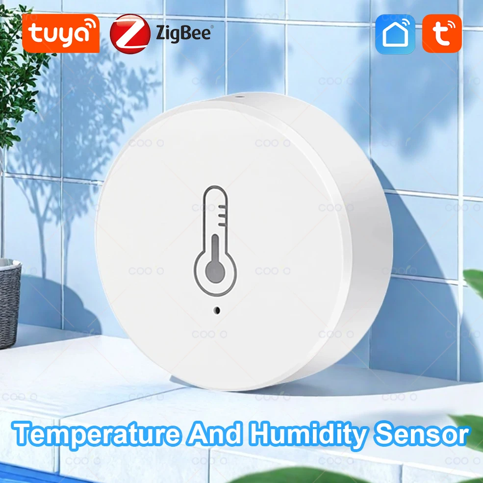 Zigbee 3.0 Temperature and Humidity Sensor Battery Powered Indoor Mini Hygrometer for Z2M Smart Life Tuya Hub Alexa Google Home
