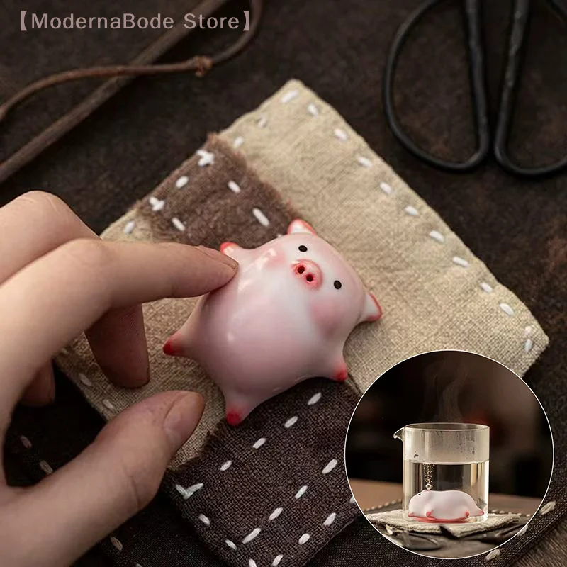 【N】Bubbling Tea Pet Piggy Cartoon Keramik Teetasse Little Pig Spit Bubbles Wasserbecher Lustiges Geschenk Heimdekoration Teezubehör