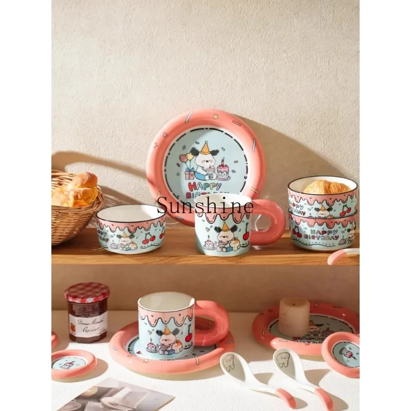 

Housewarming new home ceramic bowl practical souvenir girlfriend birthday gift afternoon tea tableware set gift box