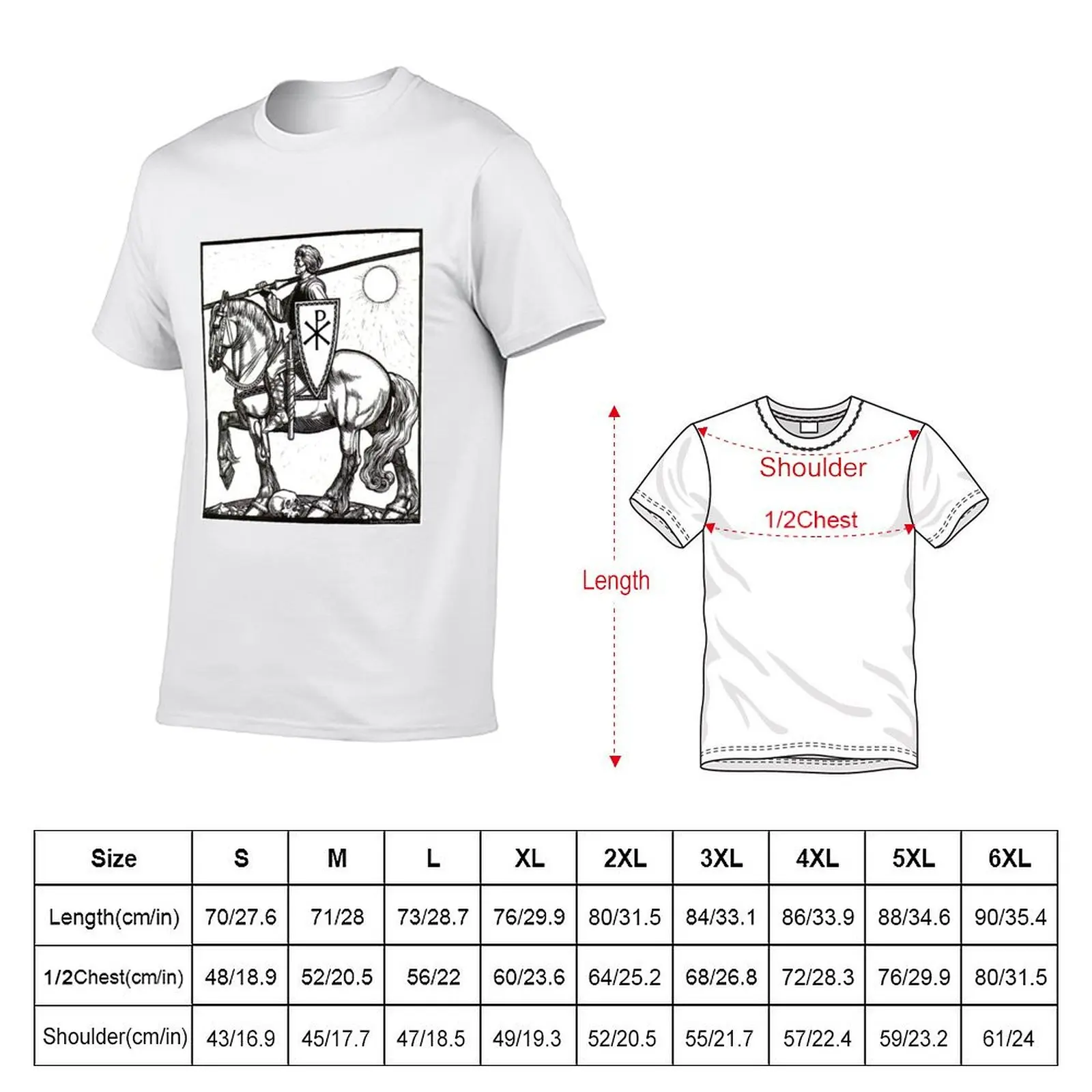 Crusader Knight with Chi-Ro Shield T-Shirt funny gifts custom shirt luxury clothes men