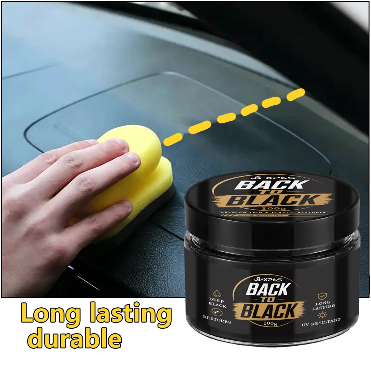 Car Plastic Trim Restorer Paste Black Matte Gloss Coating Waterproof Anti-Fade  Long-Lasting Shield Durability YT2023