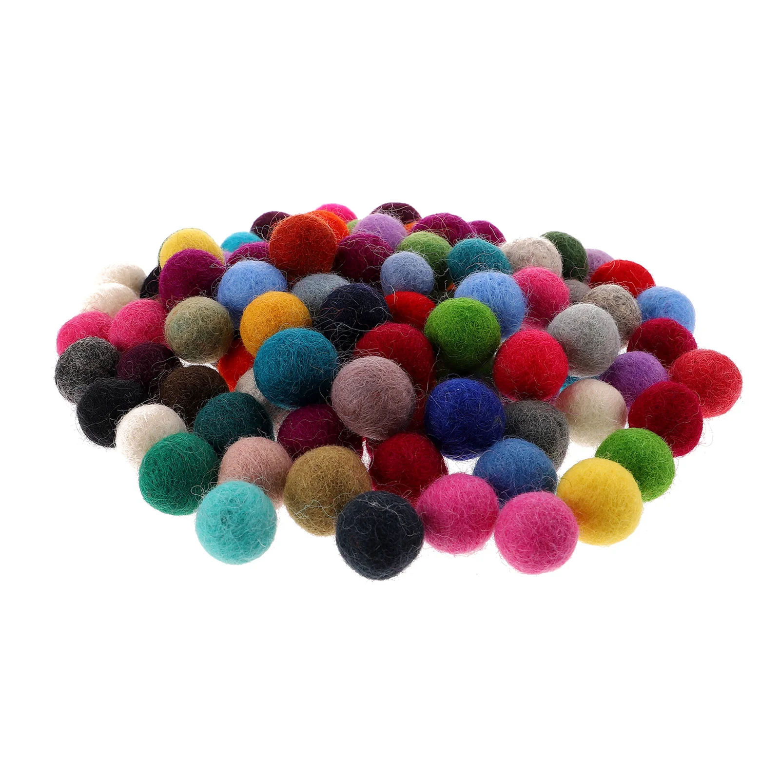 

100pcs Craft Decorative Felt Balls Wool Felt Balls Handmade DIY Clothes Accessories Hairpin Crafting Bright Colors Mixed Beads