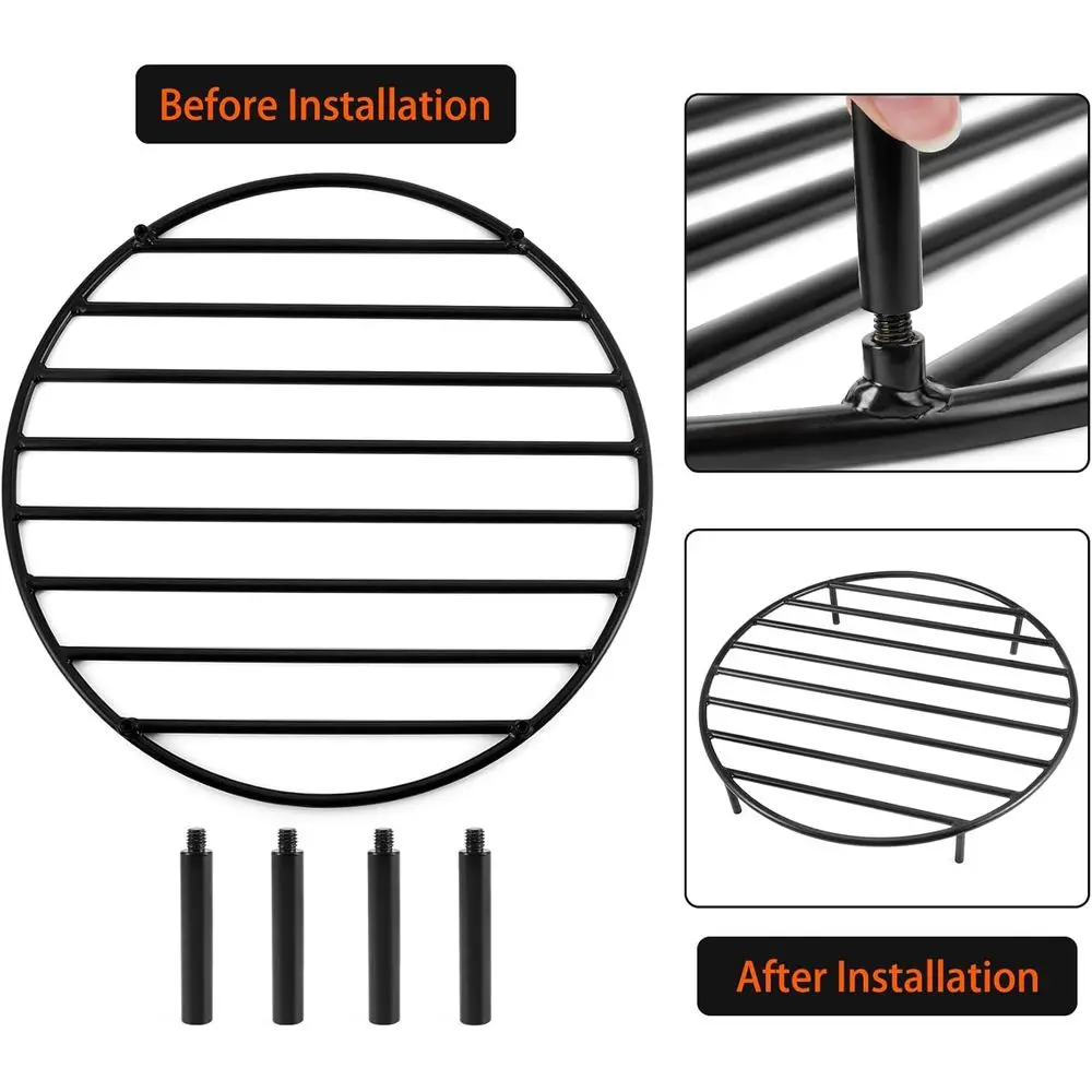 Portable 30 Outdoor Fire Pit with Legs for Grilling and Campfire Cooking