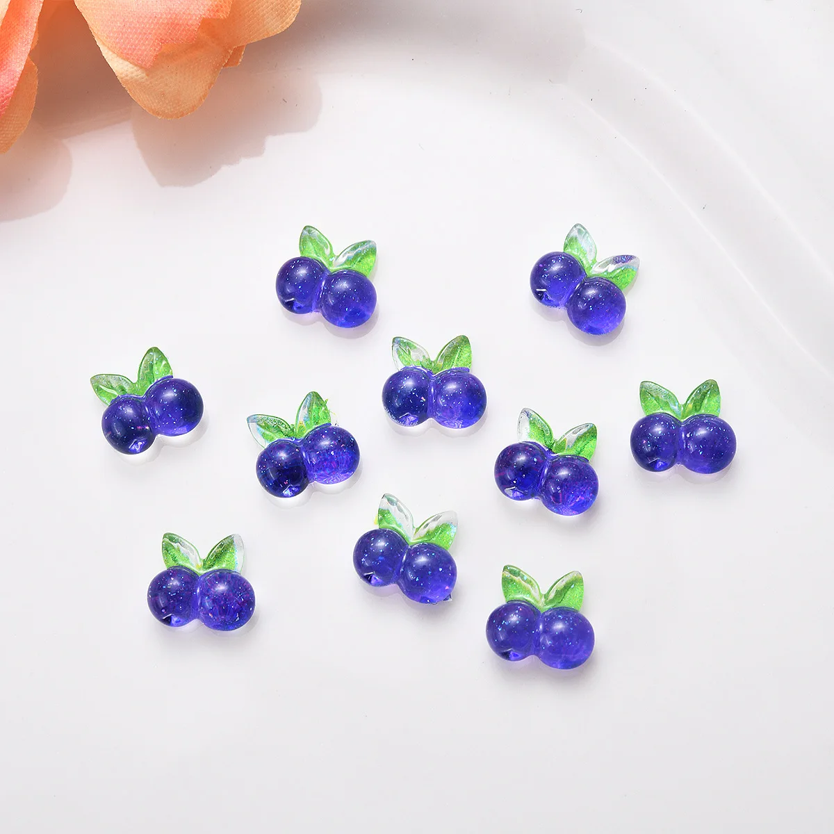 50Pc Summer Kawaii Resin Mini Cherry Fruit Cabochon Ornament Jewelry Charms Nail Art Decoration Flatback Manicure Parts