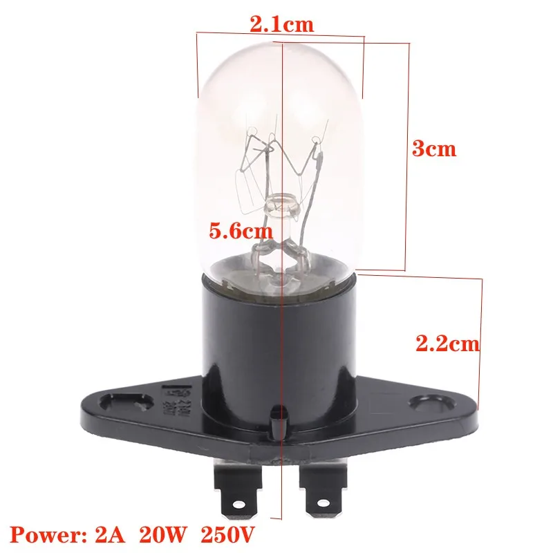 250V 20W LED Microwave Oven Lighting Bulb Small Appliance Bulb With Base For Oven Stove Refrigerator Non-Dimmable