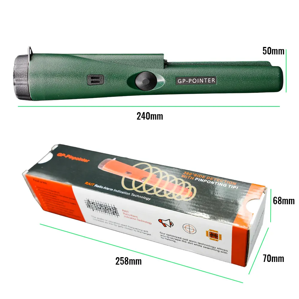 ใหม่ Pro GP-Pointer เครื่องตรวจจับโลหะแบบใช้มือถือ w/IP66 กันน้ําและ LED-สร้อยข้อมือสําหรับ Treasure Hunting & การสํารวจกลางแจ้ง