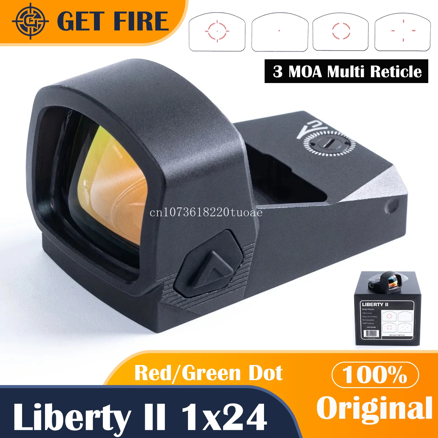 

Original Optics Liberty II 1x24 3 MOA Multi Reticle Red/Green Dot Sight for Hunting
