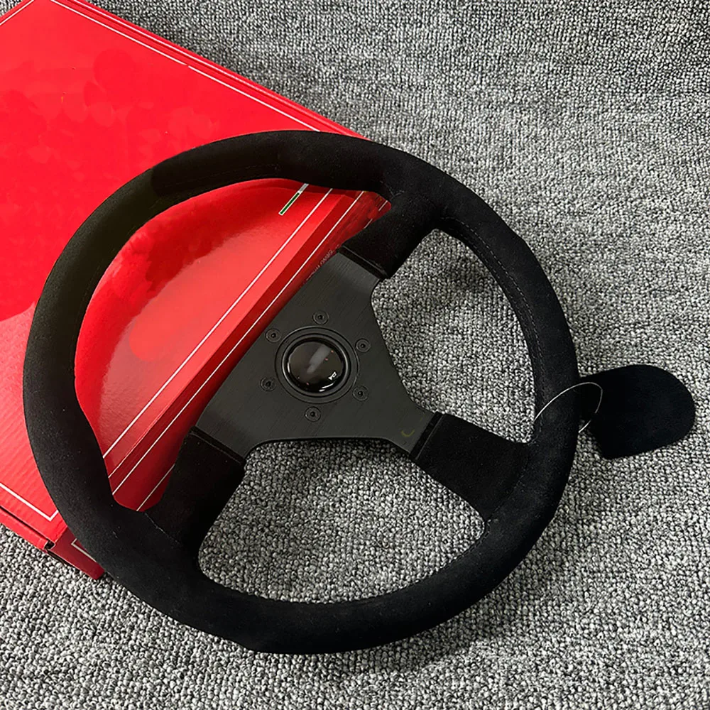 14 Inch 350MM Matte Fur Black Line Racing Steering Wheel Personalize Modification Steering Wheel Accessories Universal