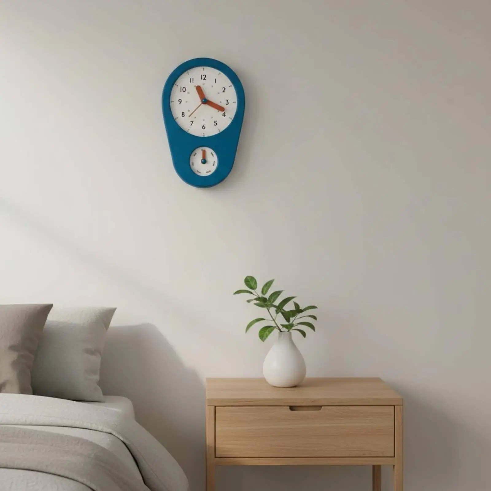 Minimalist Desk Timepiece Battery Operated Home Decor Two-Dial Face