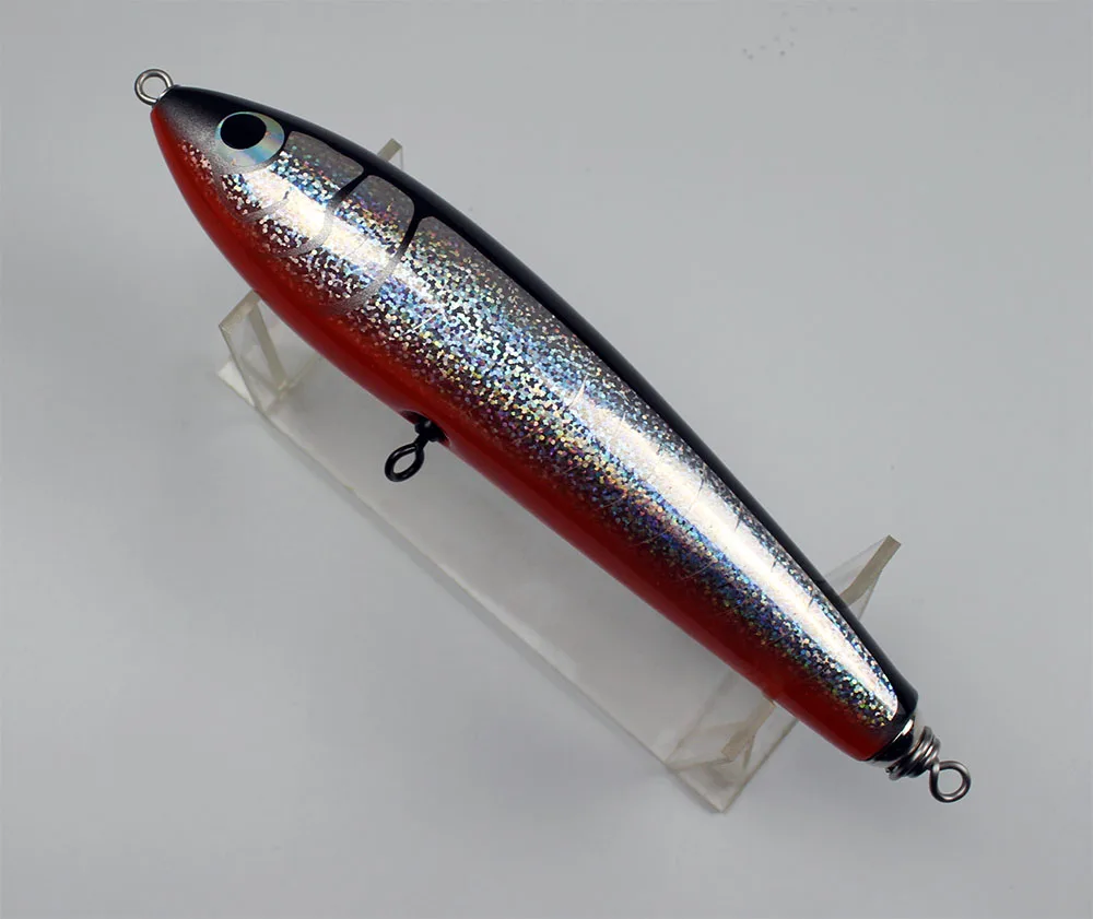 Blue Fish  Wood Floating Popper Stickbait Fishing Lure Medium Heavy Paulownia Popping for , Kingfish, BluefinTuna