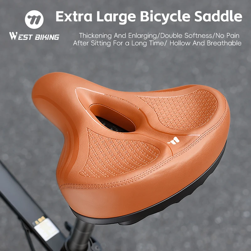 WEST BIKING Bicycle Saddle Comfortable Soft High-Density Sponge Bike Seat Cushion Double-Layer Shock-Absorbing Bike Seat