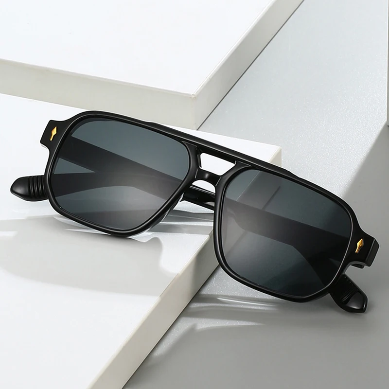 نظارات شمسية مربعة للرجال والنساء ، ظلال متدرجة ، UV400 ، مسامير عتيقة ، رياضات خارجية ، قيادة ، موضة #3