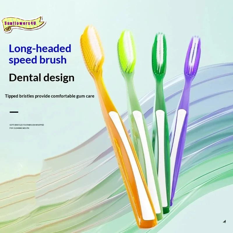 1/3/4Pcs Hard Bristle Long Large Head Toothbrush Color Random Deep Cleaning for Household Oral Care Set