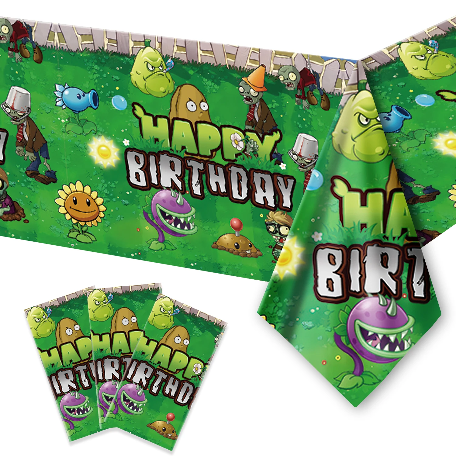 Планш против зомби, настольная одноразовая посуда, искусственная скатерть, воздушный шар для детей, украшение для дня рождения