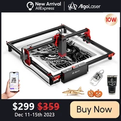 400x400mm Big Algolaser DIY Kit 10W Power Diode Cutter and Engraver CNC Desktop Wifi/APP Wood Printing Engraving Cutting Machine