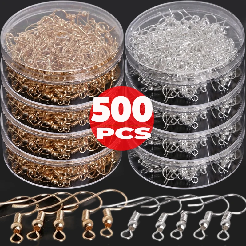100/500pcs DIY Earring Findings Earrings Clasps Hooks Stainless Steel Hypoallergenic Earring Making Accessories Hook Earwire