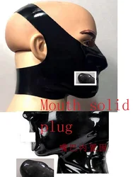 Latex Hood cosplay Mask Heterotypic Bonnet Seamless version Mouth Gag with Plug Insert Stuff