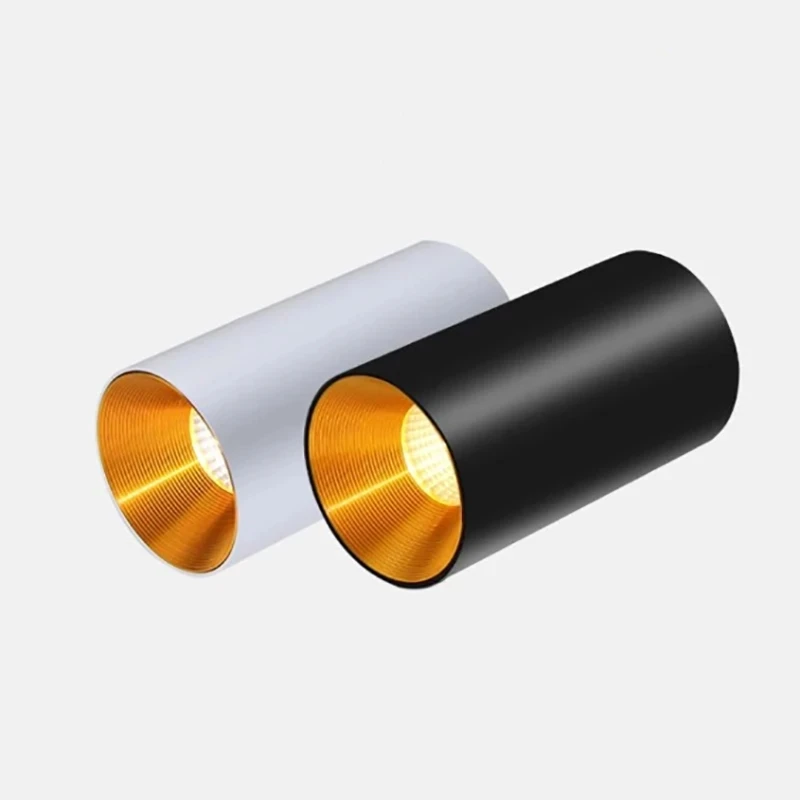 سطح شنت أسطواني LED COB النازل الذهب عاكس 7 واط 9 واط 12 واط 15 واط LED لمبات السقف مصباح بقعة ضوء LED النازل #2