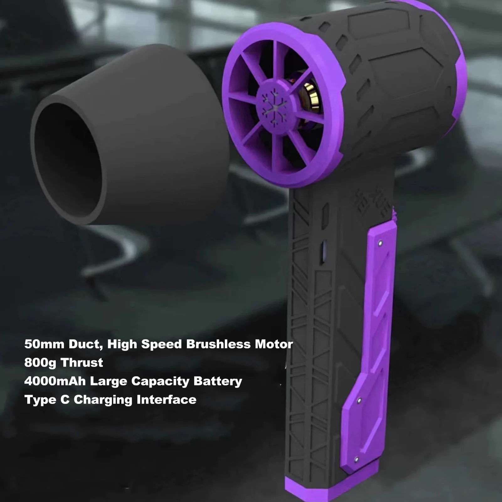 Electric Air Duster 800G Thrust Brushless Motor Built In High Capacity 4000mAh Battery Efficient Dust Handheld Ducted Turbofan