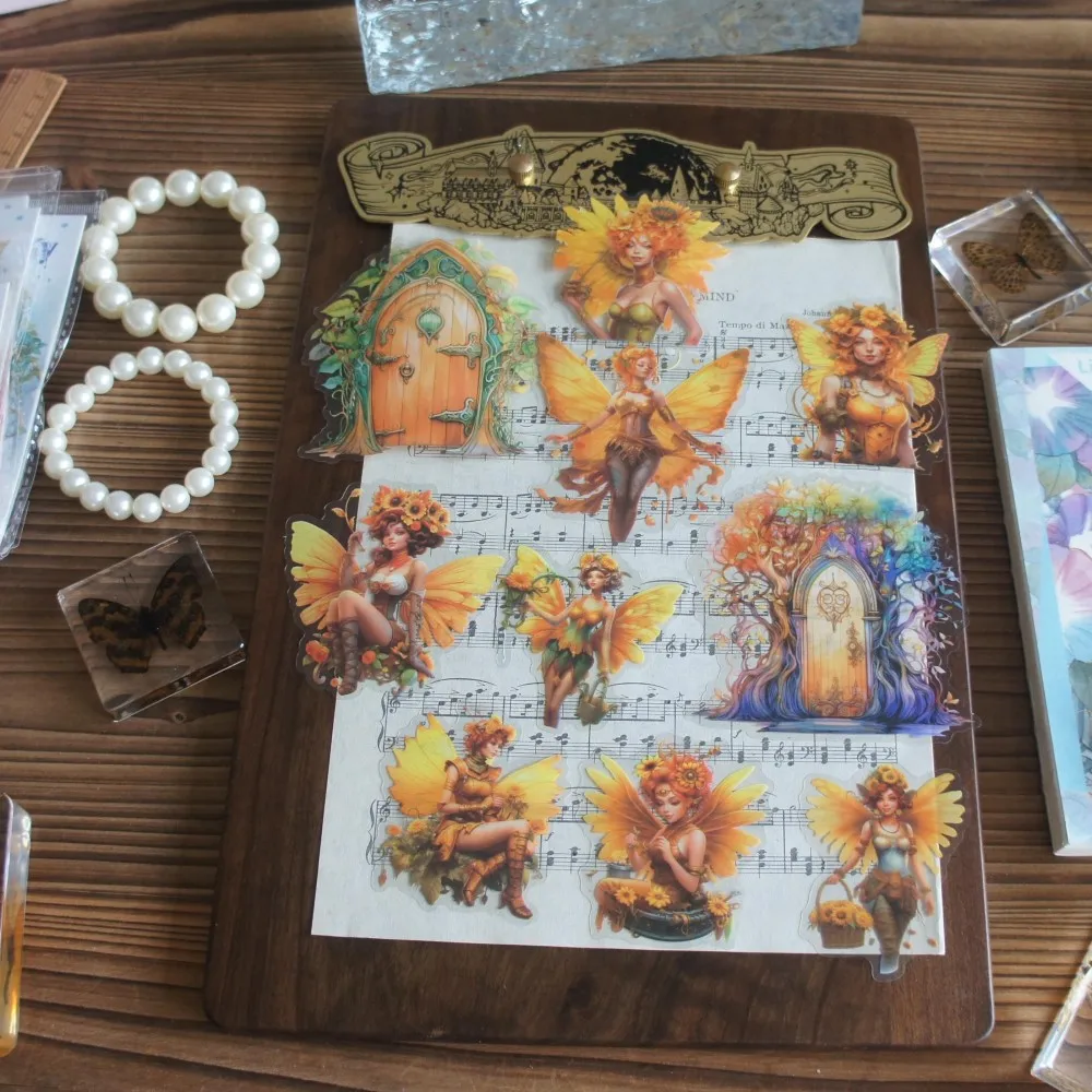 

15 Pcs Knock on The Door of Forest Elf Design Pvc Sticker Gift Tag Decoration Scrapbooking DIY Sticker