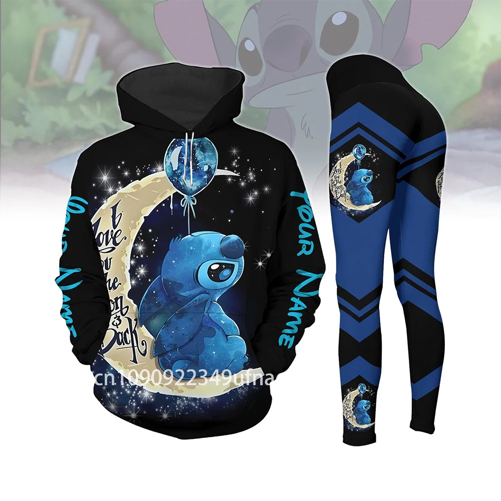 Personalized Disney Mickey Mouse Minnie 3D Women's Hoodie and Leggings Suit Minnie Yoga Pants Sweatpants Fashion Sports Suit Set