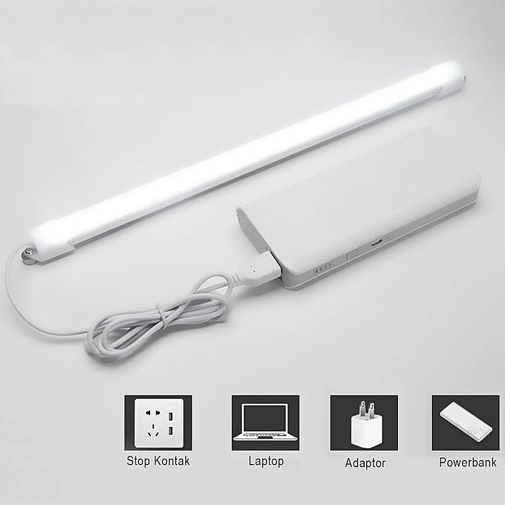 USB LED-nachtlampjebalk 5V LED-strip voor de keuken Aluminium lampbalk voor binnenverlichting onder kast Drukschakelaar