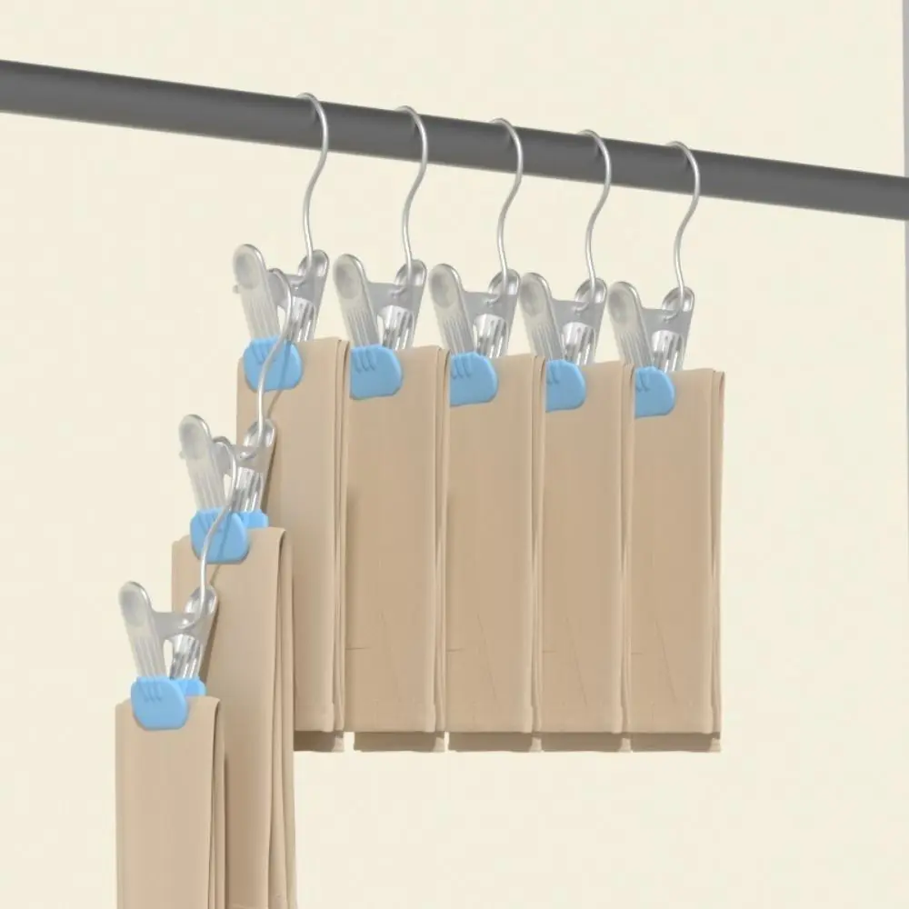 

20pcs/set Stainless Steel Wider Leggings Hangers Non-Slip Portable Laundry Clothes Pegs No Trace Space Saving Clothes Hangers