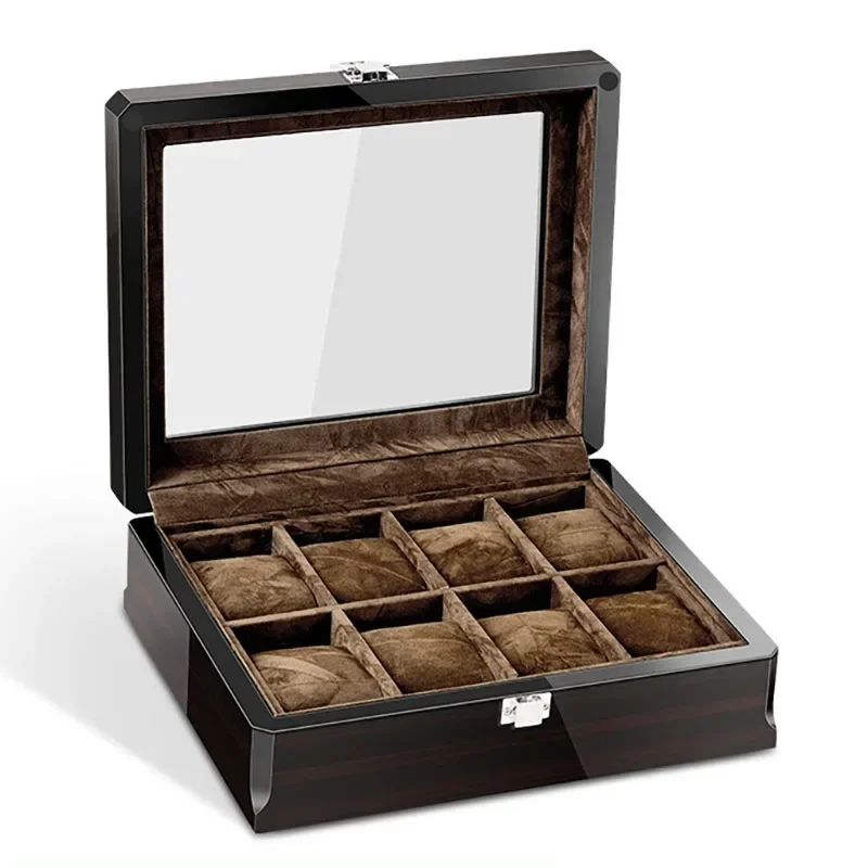 Wood Watch Box Organizer for Men Luxury Wooden Watch Boxes Storage Mechanical Wrist Watches Display Case Containers Casket image 2