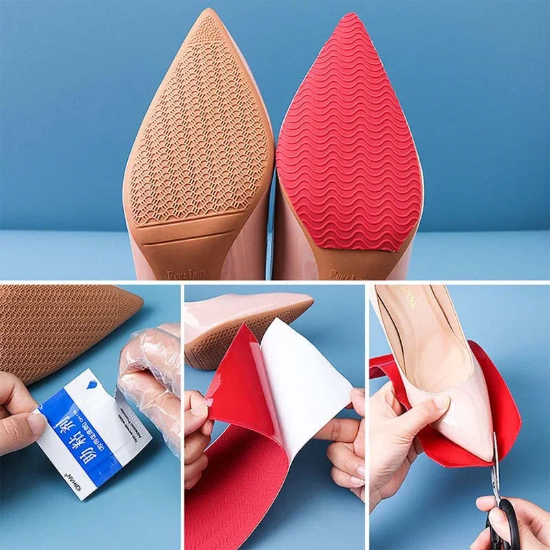 Shoe Sole Protector for Women Shoes Anti Slip Rubber Self-adhesive Stickers Outsole Wear-resistant DIY Care Replacement Patches