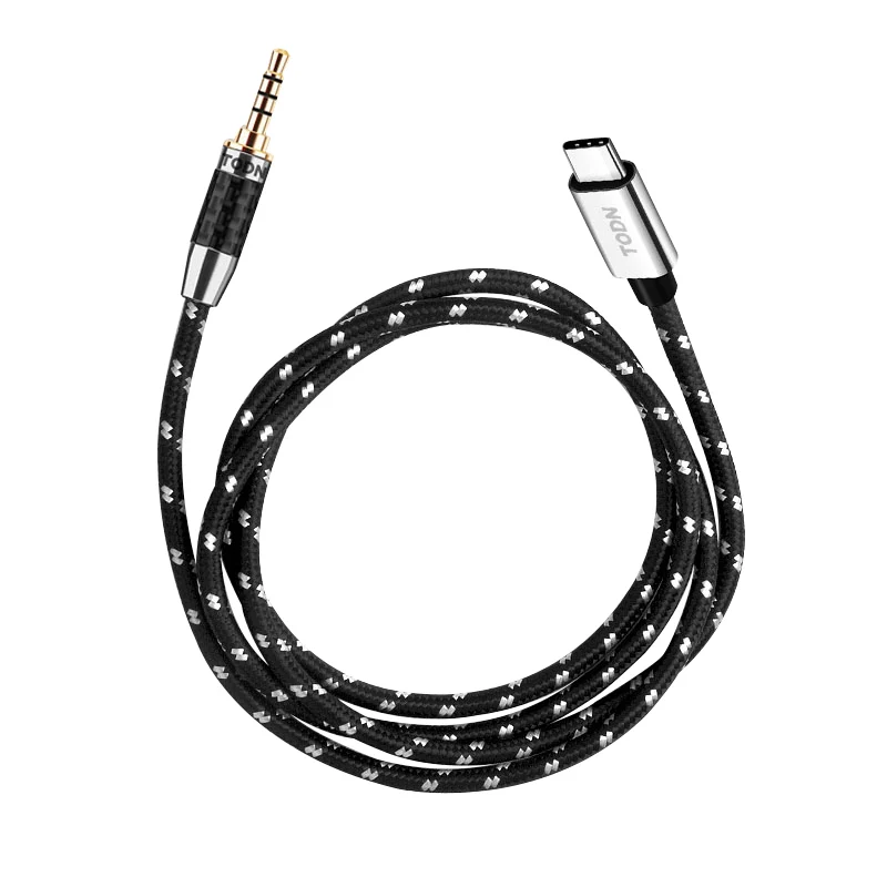 TODN typ c do 3.5 jack aux audio kabel usb c dac tipo c srebrny mikrofon usb 32 bity/384khz do telefonu, słuchawek, głośnika