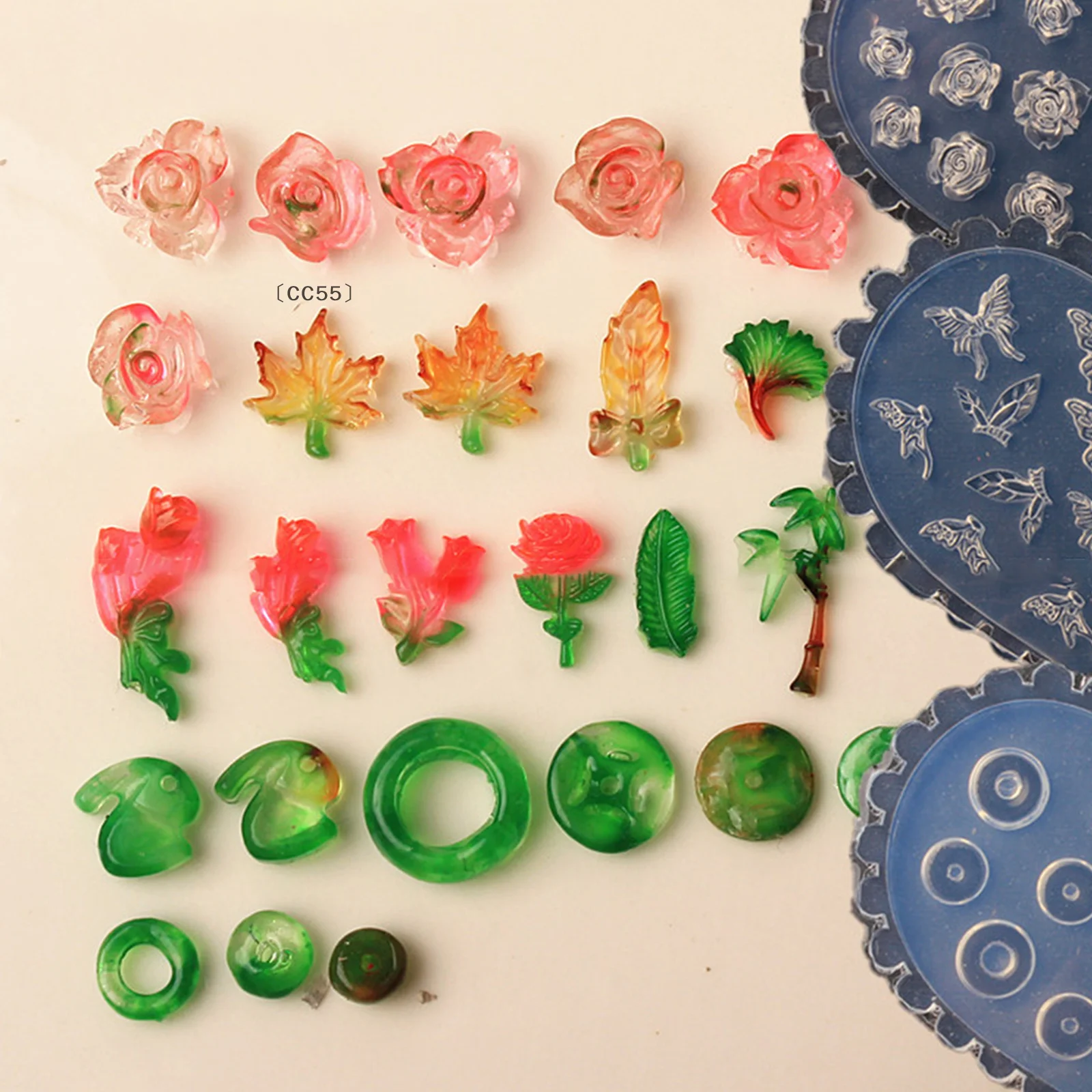 〔CC55〕Forma Silikonowa Serce Róża Kokarda Królik Motyl Forma do Paznokci Ozdoby do Paznokci DIY Design Płytka do Stemplowania Forma do Manicure