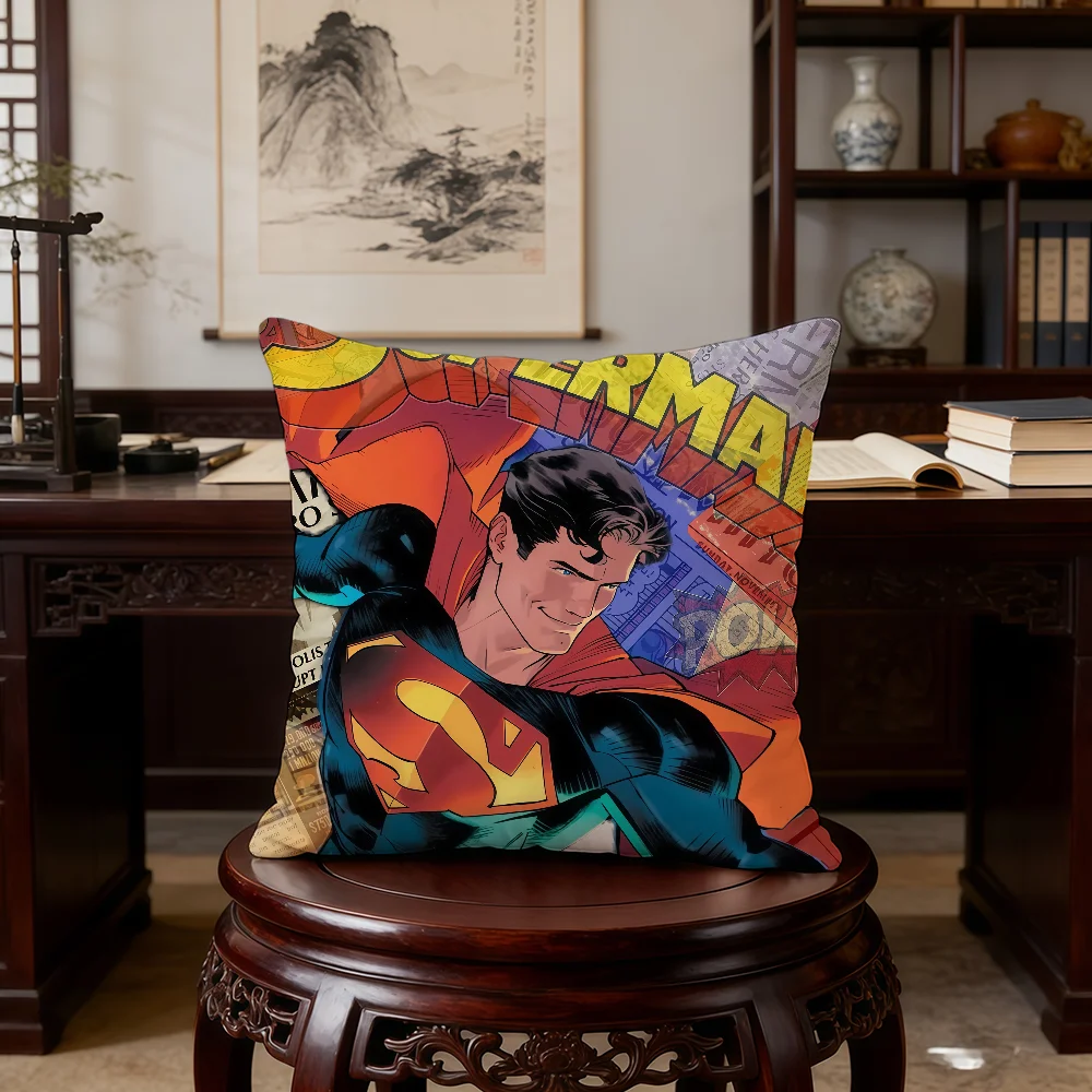 Fotografia 5: Capa de almofada Superhero S-Superman-ES Comics, presentes de aniversário, capa de almofada com zíper impressa em ambos os lados, pele macia