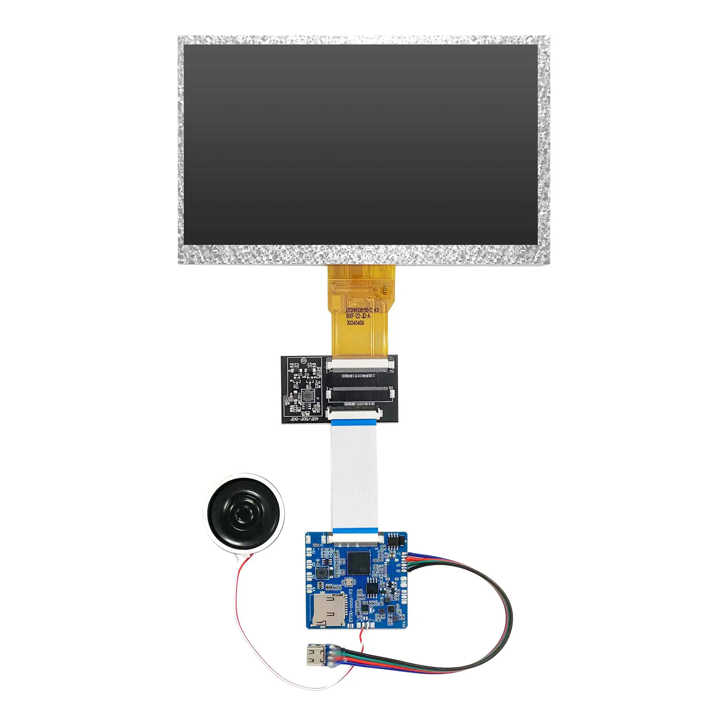 High definition 7-inch display screen 1024 * 600 mp4 video player suitable for LCD greeting card DIY electronic album display