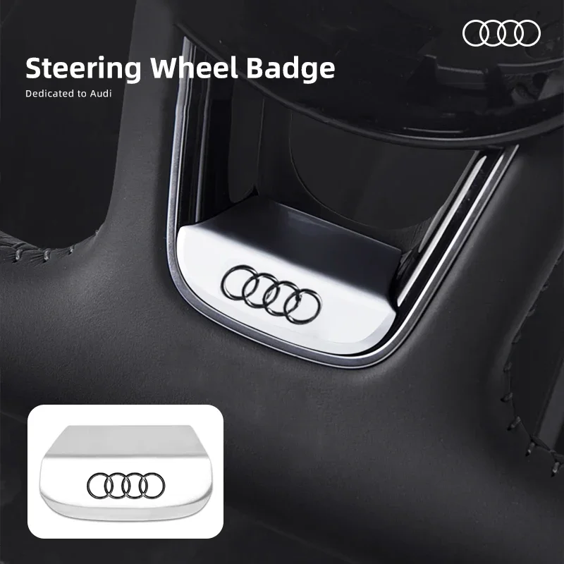 4 Rings Logo Car Steering Wheel Sticker Cover Decor Car Accessories For Audi A3 A4 B5 B6 A3 8P 8V 8L A5 A6 C6 C5 A1 A7 A8 Q2 Q3