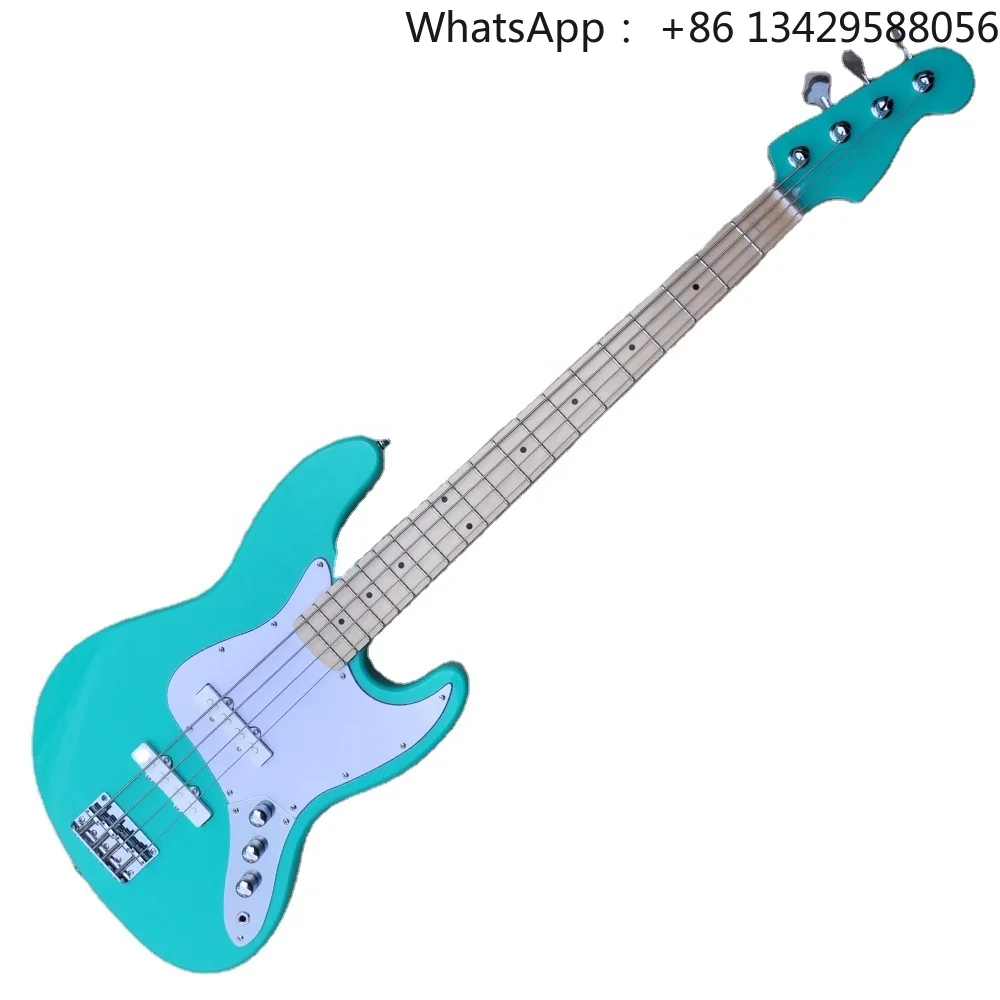Flyoung Blue Green Electric Bass 4 Strings Electric Bass Guitar Maple Fretboard Bass