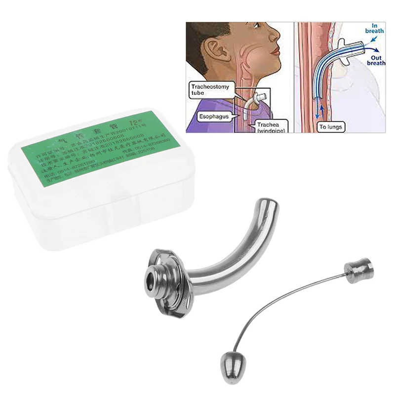 

1Set Medical Tracheostomy Jackson Tube Tracheal Metal Tracheotomy Cannula 12mm Stainless steel