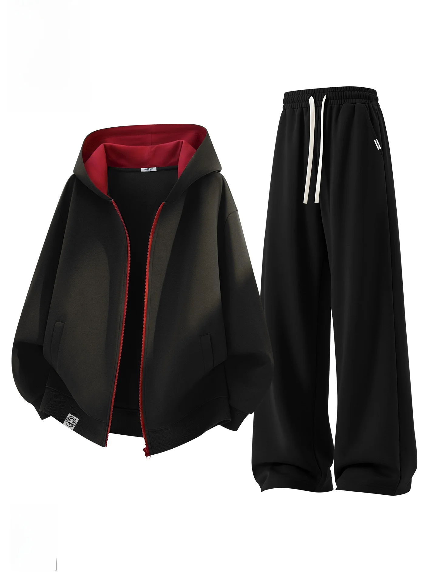 

Heavyweight Spring Hoodie Cardigan Sports Set Men's Long Sve Cotton Polyester Youth Two-Piece Suit Casual Wear