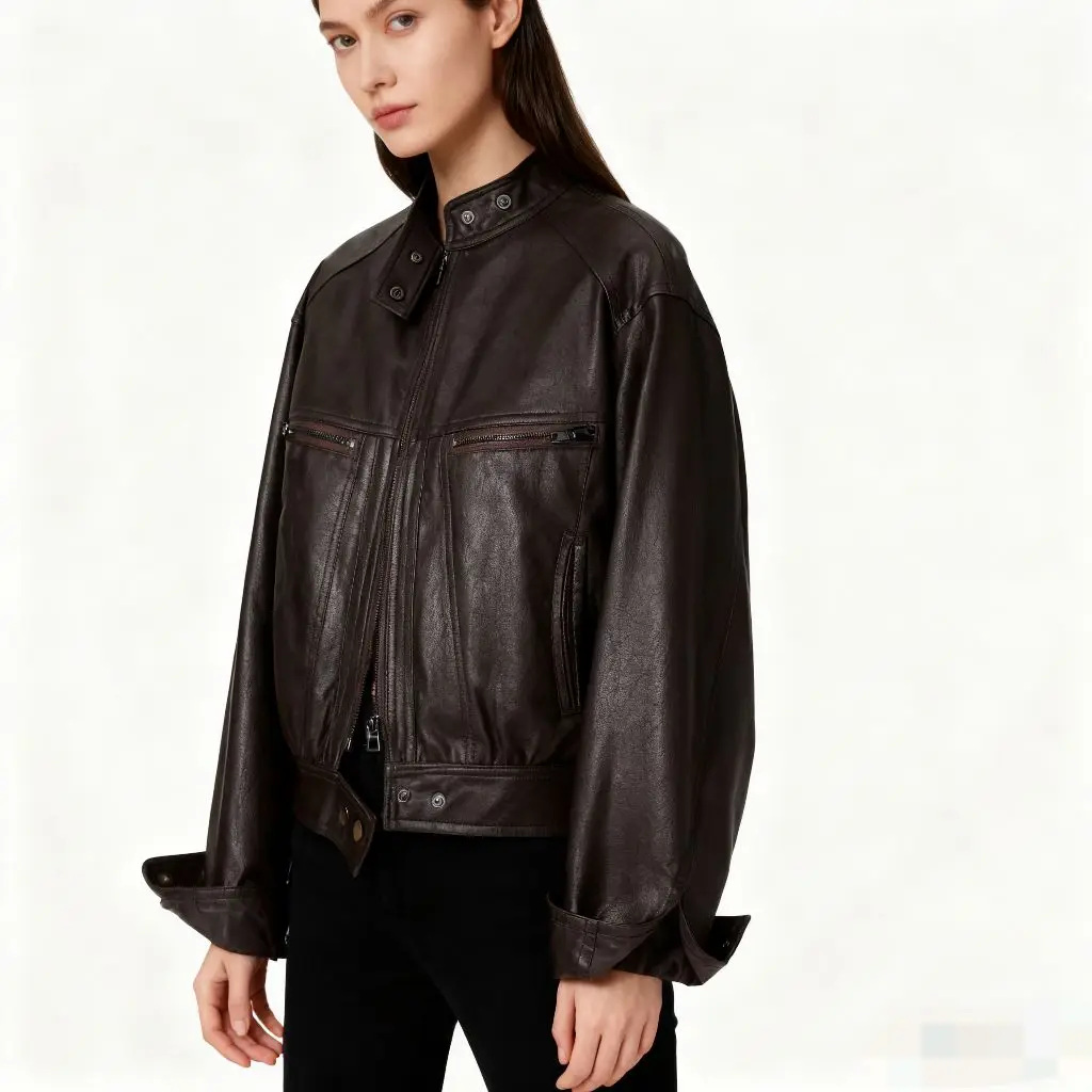 

Bomber Jackets Womens Jacket Fleece Autumn Herringbone Ribbed OL Workplace Minimalist Class Elegant Buttoned Urban Professional