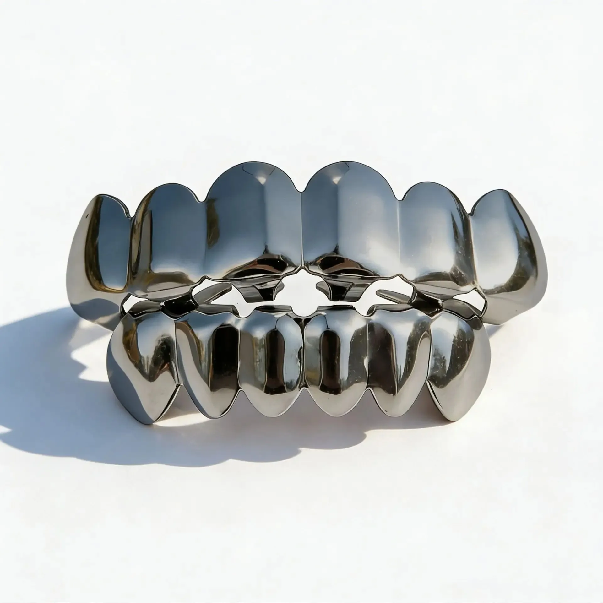 Klassische 6/6 Glänzende Zahn-Grillz Hip-Hop 14K Vergoldete Zahnkappen Körperschmuck für Frauen und Männer Cosplay-Accessoire – Detail 6